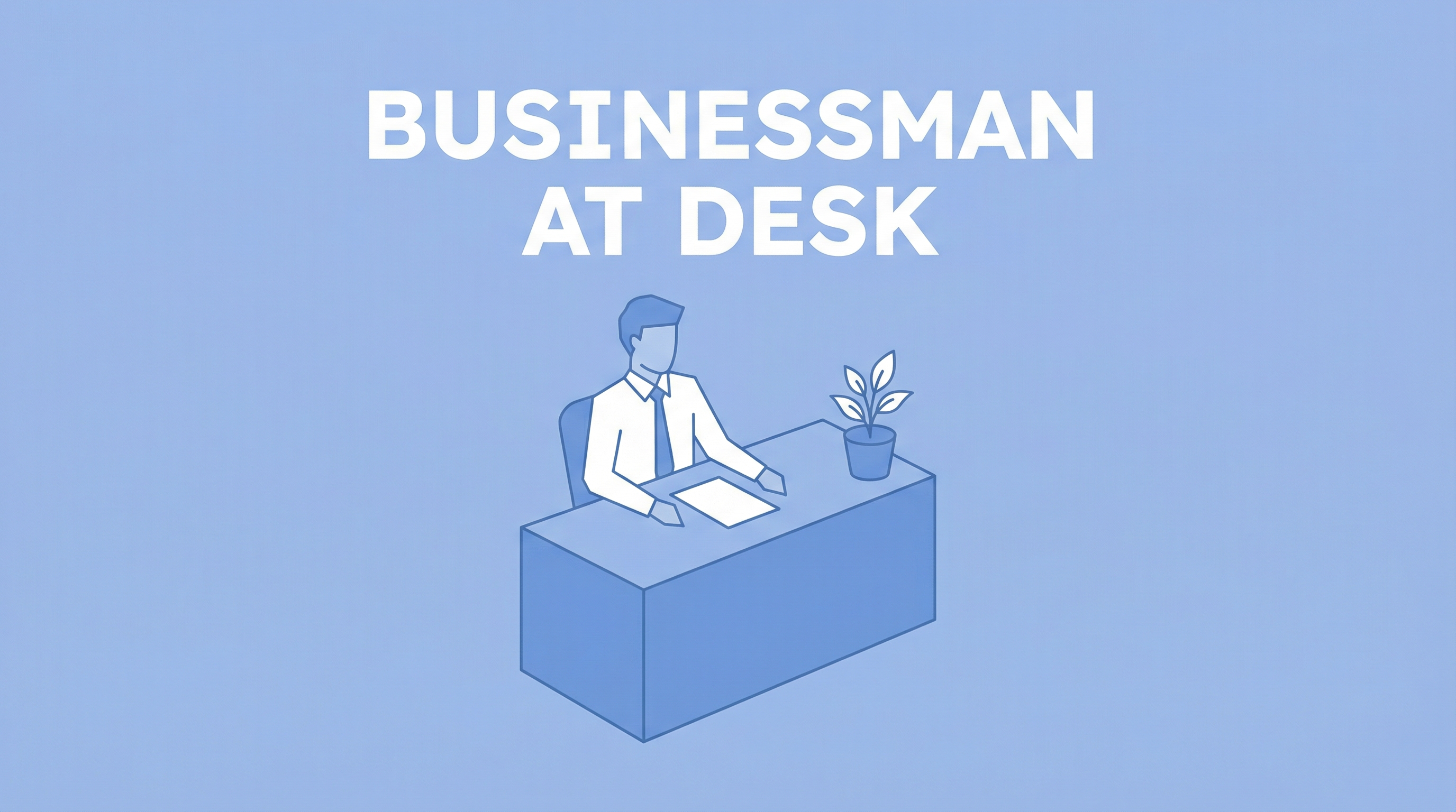 Businessman at His Desk