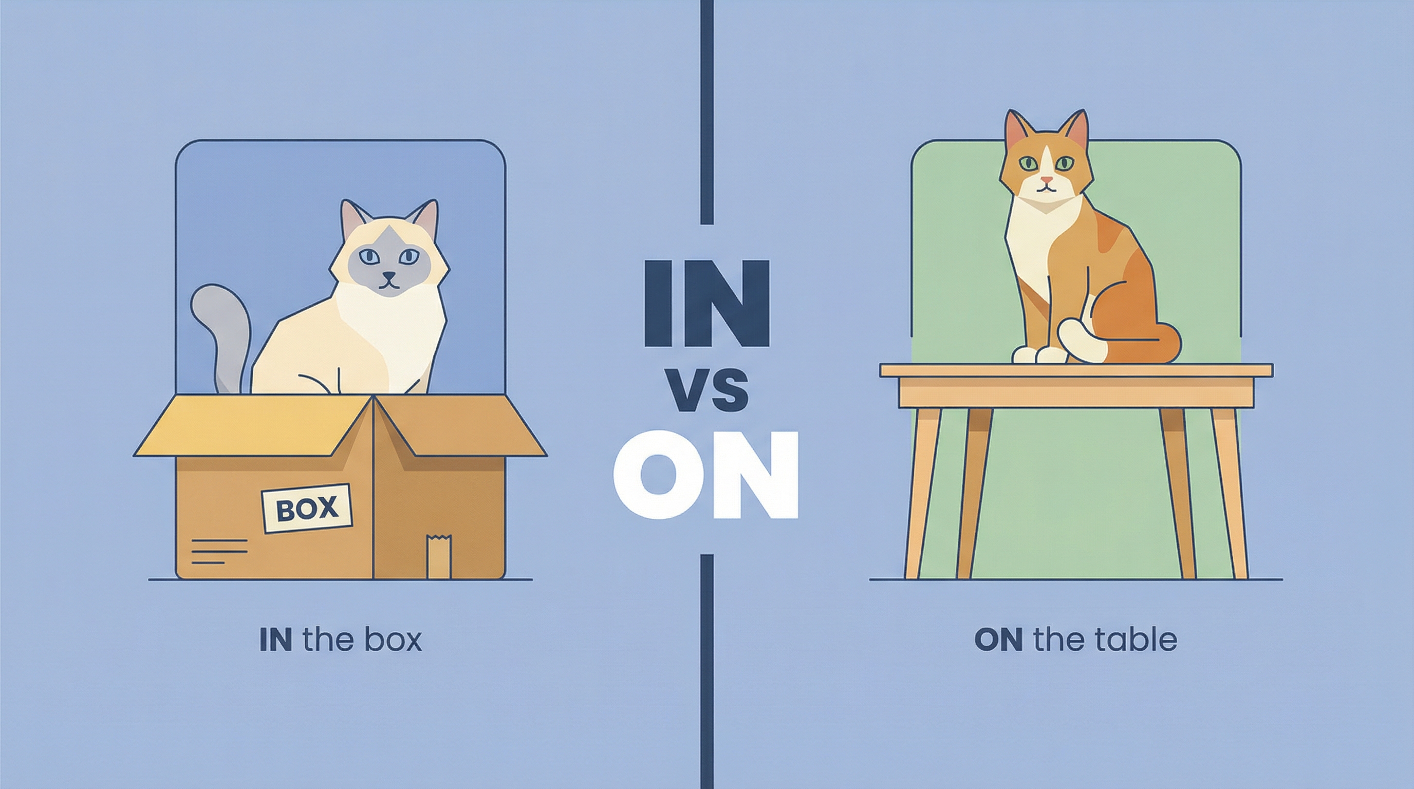 Exercício 6: Preposições de Lugar (in vs. on)